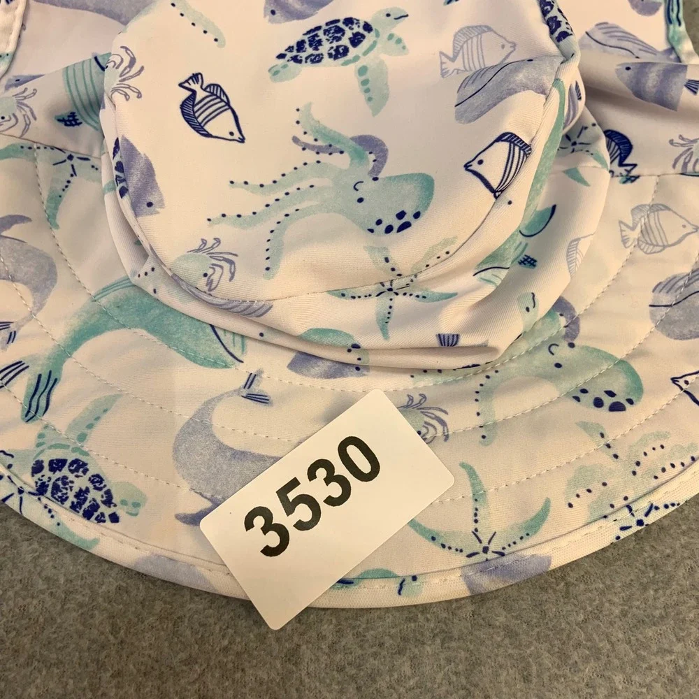 Sea Creature Baby/Toddler White Unbranded Sun Hat Wide Brim Beach Bucket Hat